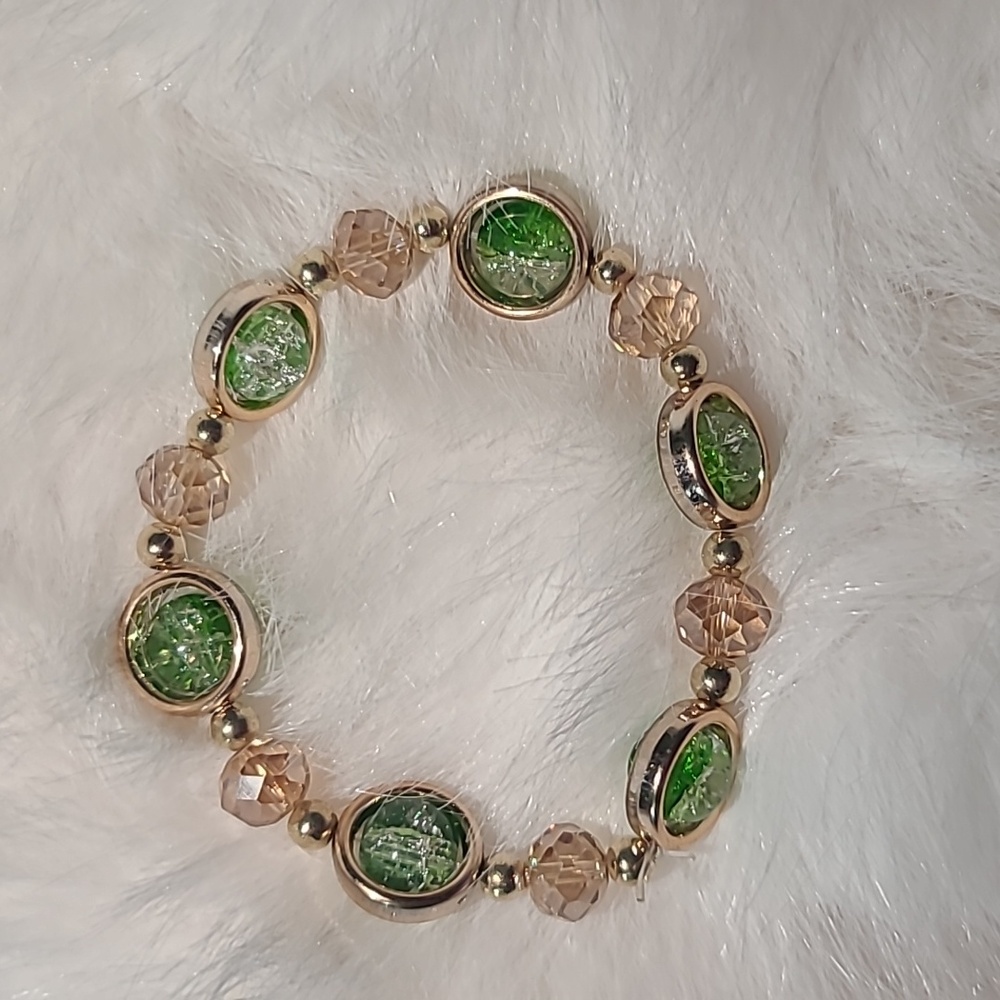 Multi Colored Beaded Stretch Bracelet New